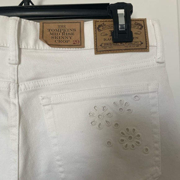 NWT Polo Ralph Lauren Womens The Tompkins Mid Rise Skinny Crop Jeans White Sz 29 - Picture 15 of 16